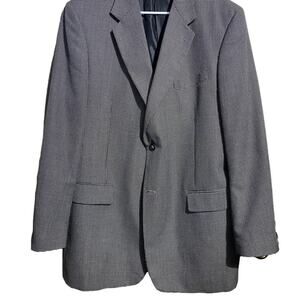 Wall Street Collection black white & tan two button suit jacket / blazer 44 Long